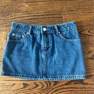Edikted Blue Denim Mini Skirt